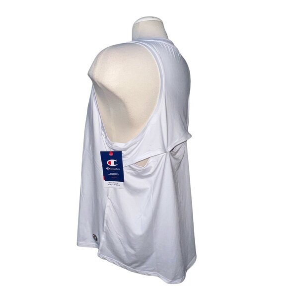 Champion Sleeveless Crew Neck Active Open Back Active Tank Top Sz XXL Womens Whi - Picture 10 of 14